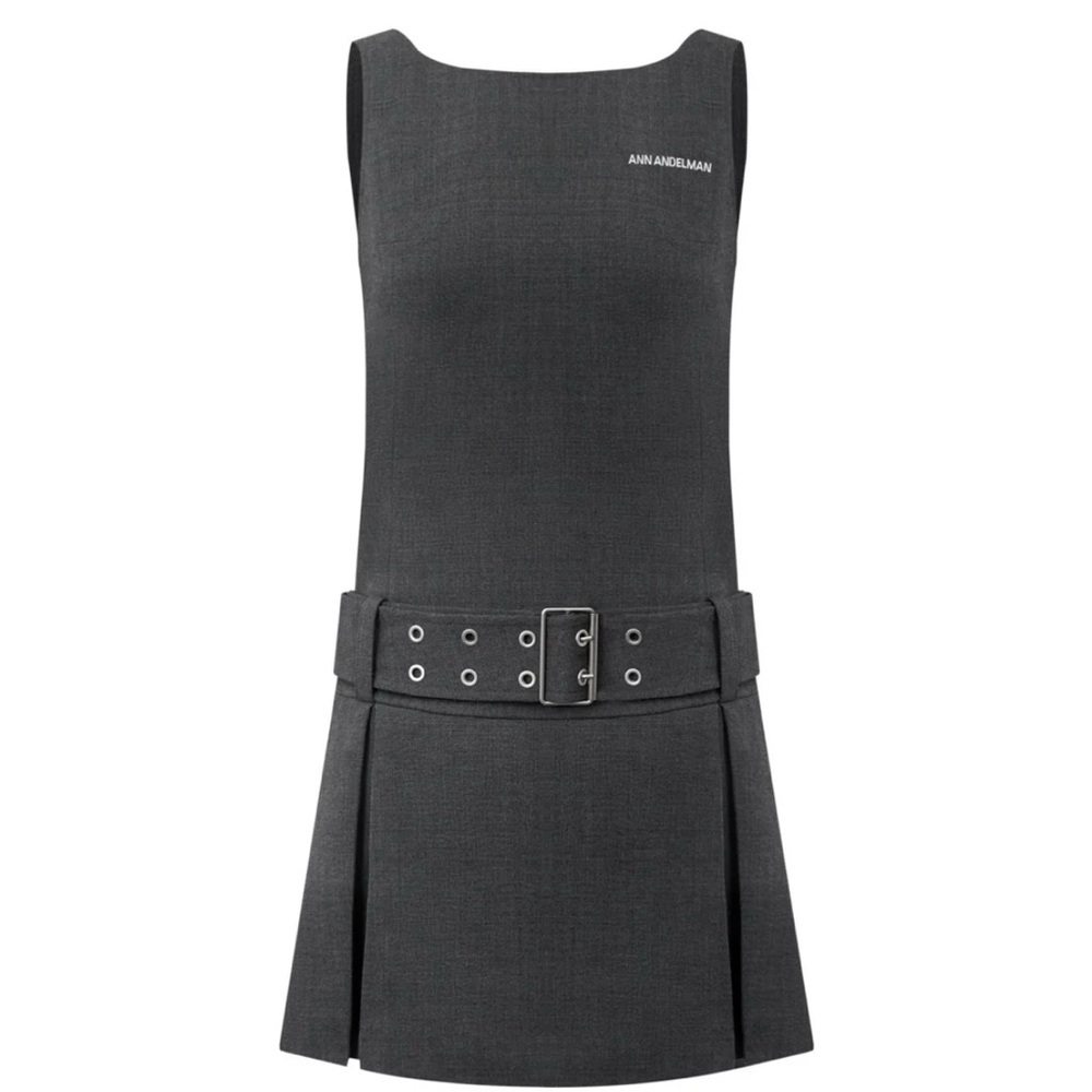 Charcoal Belted Mini Dress